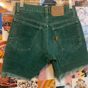 Vintage Levi Green Corduroy Shorts